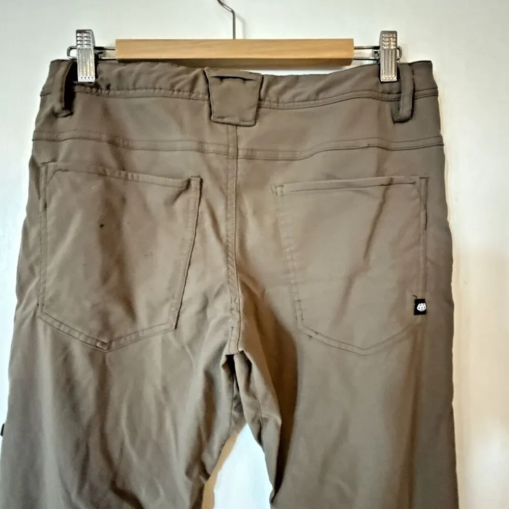 686 Everywhere Brown Slim Fit Taper Stretch Pants Comfy Travel | Mens 30Wx 30L